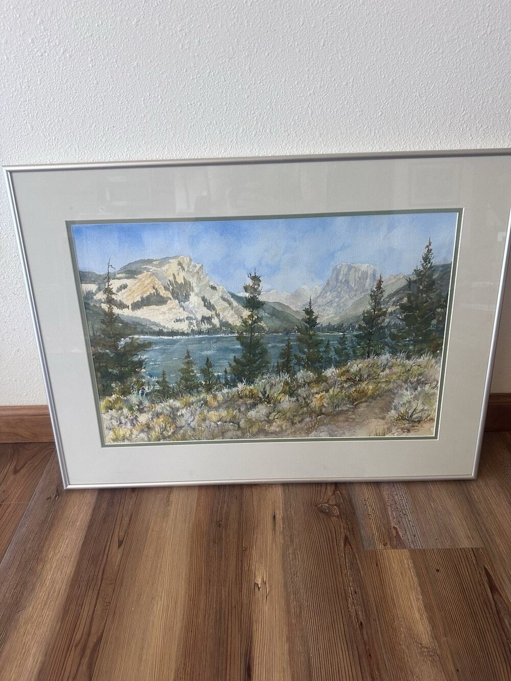 Original Watercolor Painting Square Top Country by M. Ethelyne Worl Wyoming Art